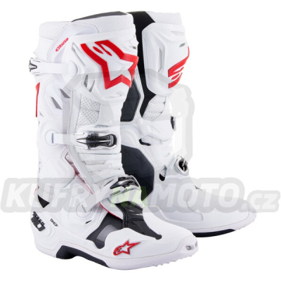 boty TECH 10 SUPERVENTED, ALPINESTARS, perforované (bílá/červená/černá) 2024