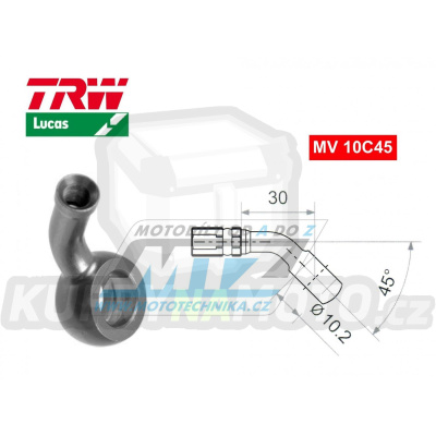 Koncovka brzdové hadice TRW VarioFlex MV10C45 (banjo 10mm zahnuté 45°) - barva titan