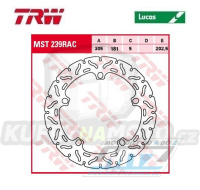 Kotouč brzdový TRW MST239RAC (305/181/5D) - zubatý design - BMW F750GS+F850GS+R850 + R1100+R1100RT + R1150GS+K1200+R1200+HP2 + R1250GS+R1250R+R1250RS+R1250RT