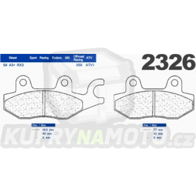 Brzdové destičky CL Brakes 2326 RX3-2326RX- výprodej