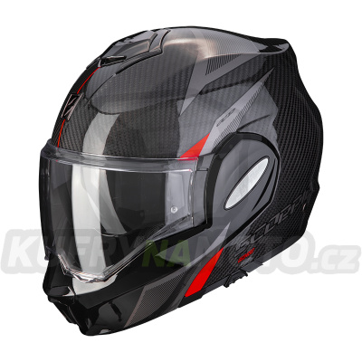 Moto přilba SCORPION EXO-TECH CARBON TOP černo/červená