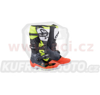 boty TECH 7 S, ALPINESTARS, dětské (šedá/červená fluo/žlutá fluo) 2024