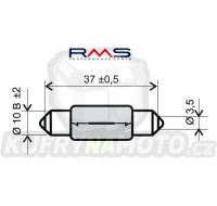 Žárovka RMS 246510165 12V 10W, T11X39 S8.5 bílá
