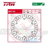 Kotouč brzdový TRW MST264 (320/198/6D) - Yamaha XJ900S Diversion / 95-03