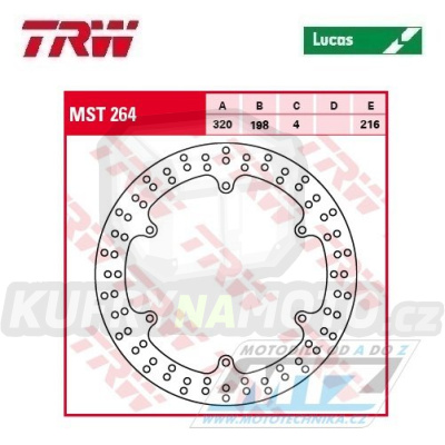 Kotouč brzdový TRW MST264 (320/198/6D) - Yamaha XJ900S Diversion / 95-03