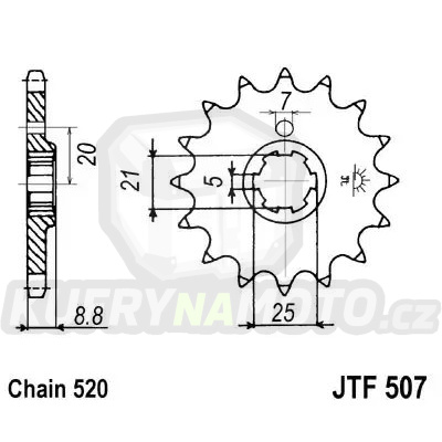 Řetězové kolečko JT JTF 507-13 13 zubů