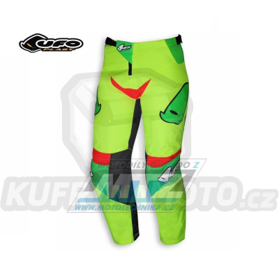 Kalhoty motokros dětské UFO HYDRA KIDS - žluto-zelené - velikost 40-42