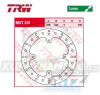 Kotouč brzdový TRW MST328 (240/121/4D) - Honda CR125+CR250+CRF250+CRF450 + HM Honda CRE125+CRE-F125+CRE250R+CRE450+CRE-F490X