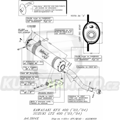 Výfuk Leo Vince Suzuki LTZ 400 2003 - 2008 X3 LVKN884-3914E