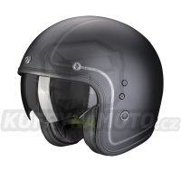 Moto přilba SCORPION BELFAST EVO RETROL matná černo/stříbrná