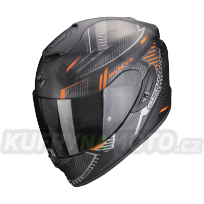 Moto přilba SCORPION EXO-1400 EVO AIR SHELL matná černo/oranžová