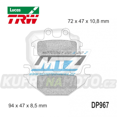 Destičky brzdové DP967-LUSI TRW Lucas MCB760SI - směs Sinter Offroad
