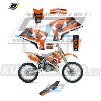 Polepy s potahem sedla (sada polepů a potah sedla Dream) - KTM EXC+EXCF / 03-04 + SX+SXF / 01-04 - typ polepů Dream4