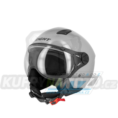 Přilba S-LINE Eight S779 Jet Helmet Shiny Grey - Aviator visor - šedá - velikost M