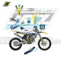 Polepy s potahem sedla (sada polepů a potah sedla Graphics) - Husqvarna FC250+FC350+FC450 + TC125+TC250 / 14-15 + FE250+FE350+FE450+FE501 + TE125+TE250+TE300 / 14-16 - typ polepů Replica Husqvarna Trophy