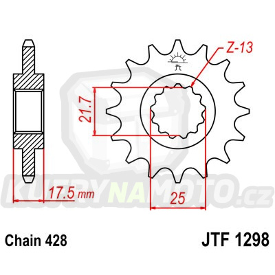 Řetězové kolečko JT JTF 1298-17 17 zubů, 428