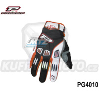 Rukavice motokros PROGRIP 4010/12 - černo-bílo-oranžové - velikost S