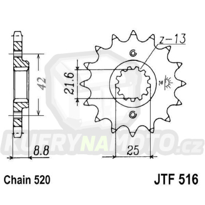 Řetězové kolečko JT JTF 516-14 14 zubů, 520