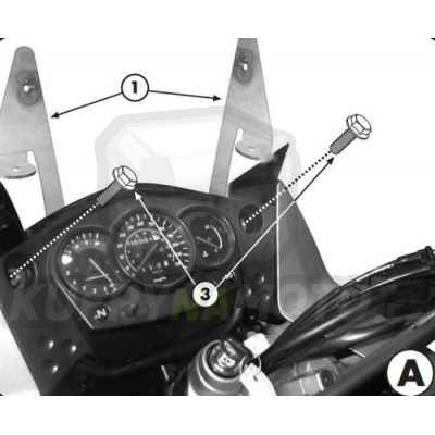 Montážní sada – držák pro plexisklo Kappa Kawasaki KLR 650 Enduro 2007 – 2017 K1775-D408KIT