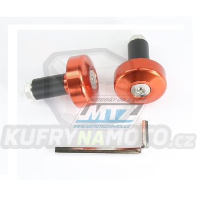 Koncovky/závaží řidítek Alloy - oranžové (pro vnitřní průměr řidítek ¤13mm)