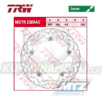 Kotouč brzdový TRW MSTR238RAC (320/181/5D) - BMW R1100R+R1100S + R1200GS+R1200GS Adventure