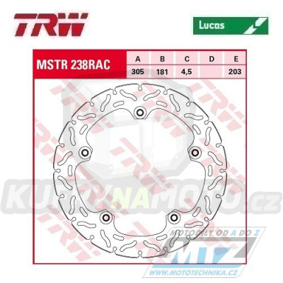 Kotouč brzdový TRW MSTR238RAC (320/181/5D) - BMW R1100R+R1100S + R1200GS+R1200GS Adventure