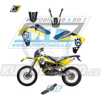 Polepy s potahem sedla (sada polepů a potah sedla Dream) - Husqvarna TC400+TC570 + TE400+TE570 / 01-04 - typ polepů Dream4