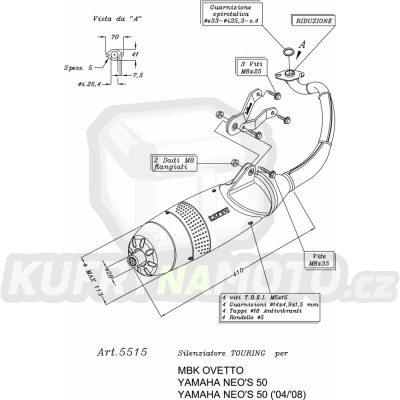 Výfuk Leo Vince MBK OVETTO 50 2002 - 2012 TOURING LVKN636-5515