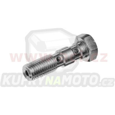 průtokový šroub dvojitý M10 x 1,25 mm (pochromovaná ocel)