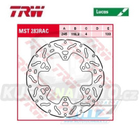 Kotouč brzdový TRW MST283RAC (245/115/6D) - zubatý design - Ducati Monster696 / 07-14 + Monster797 / 17 + Scrambler800 / 15-17 + Monster821 / 14- + Panigale899 + Panigale959