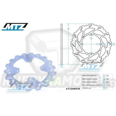 Kotouč brzdový MTZ - zubatý desing Wave - Honda CR80 / 96-02 + CR85 / 03-07 + CRF150R / 07-24