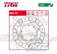 Kotouč brzdový TRW MST301 (240/101/6D) - Honda CR125+CR250+CR500 + CRF250R+CRF250RX+CRF250X+CRF450R+CRF450RX+CRF450X