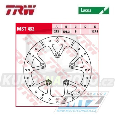Kotouč brzdový TRW MST462 (282/105,3/5D) - Triumph Tiger1200Explorer + Trophy1200SE