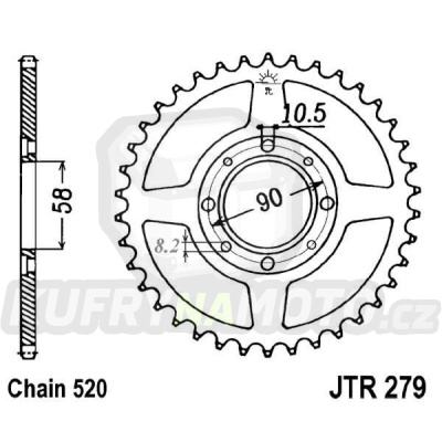 Řetězová rozeta JT JTR 279-31 31 zubů, 520