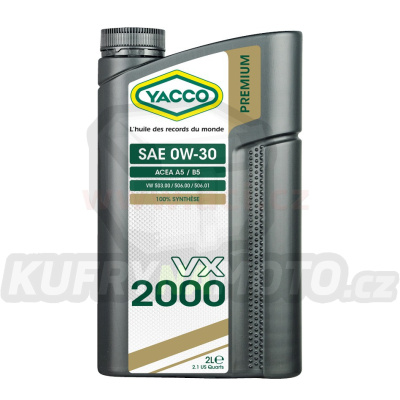 Motorový olej YACCO VX 2000 0W30, 2 L