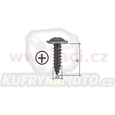 samořezný křížový vrut černý pozink Fe (sada 20 ks) (4,8 mm, 16 mm)