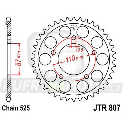 Řetězová rozeta JT JTR 807-48 48 zubů, 525 - akce