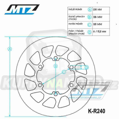 Kotouč brzdový MTZ Classic - Kawasaki KLE500 / 91-07 + KL650 / 88-98 + KLR650 / 87-03