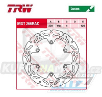 Kotouč brzdový TRW MST266RAC (220/110/6D) - KTM SX+SXF+EXC+EXCF+EXCR+GS+MXC+LC4+SC+SMR+SXS+SXC+XC+XCF+XCW + Husaberg FE+FS+FX+FC+TE + Husqvarna FC+FE+TC+TE
