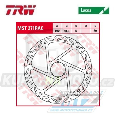 Kotouč brzdový TRW MST271RAC (300/60/6D) - zubatý design - KTM Duke125 / 13-16 + RC125 / 14-16 + Duke200 + RC200 / 14-16 + Duke250 + Duke390 / 13-17 + RC390 / 14-17