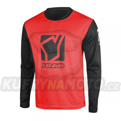 Motokrosový dres YOKO SCRAMBLE černý / červený S