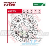 Kotouč brzdový plovoucí TRW MSW223 (320/69/5D) - kulatý design - Suzuki GSX1400+GSX1300R Hayabusa+GSXR1000+GSXR600+GSXR750 + TL1000S+TL1000R