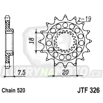 Řetězové kolečko JT JTF 326-13 13 zubů, 520