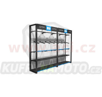 prezentační stěna na oblečení Premium Advanced pro zavěšení bund a kalhot, 4 modul s předělem, OXFORD (ŠxVxHL = 3400x2300x585 mm)