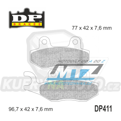 Destičky brzdové DP411 - DP BRAKES směs Premium Sinter OEM