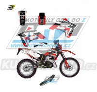 Polepy s potahem sedla (sada polepů a potah sedla Dream) - GasGas EC250+EC300 + FSE400+FSE450 / 02-06 - typ polepů Dream4 - červená barevná varianta