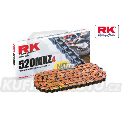 Řetěz RK 520 MXZ4 (114čl) - netěsněný/ bezkroužkový (oranžový)