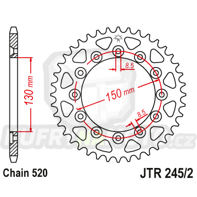Řetězová rozeta JT JTR 245/2-48 48 zubů, 520