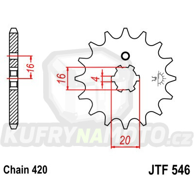 Řetězové kolečko JT JTF 546-16 16 zubů, 420