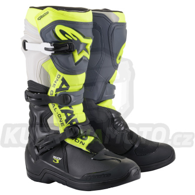boty TECH 3, ALPINESTARS (černá/šedá/žlutá fluo) 2024